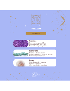 Kit Tenda Gaia com pedras do signo Virgem para organização interior, clareza mental e equilíbrio emocional consciente. 2