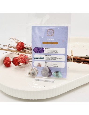 Kit Tenda Gaia con piedras del signo Virgo para organización interior, claridad mental y equilibrio emocional consciente.
