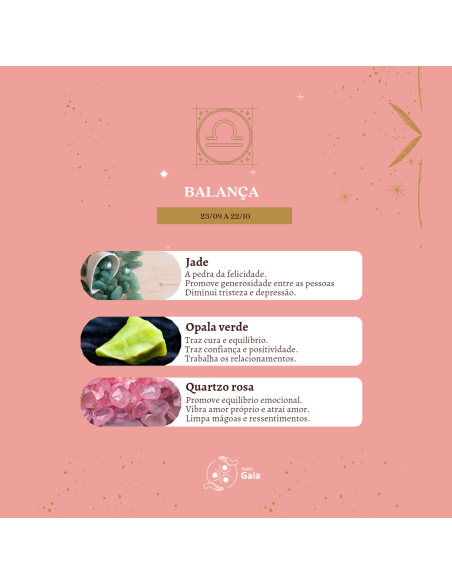 Kit Tenda Gaia con Jade, Ópalo Verde y Cuarzo Rosa — piedras del signo Libra ♎ para armonía, amor y equilibrio emocional.