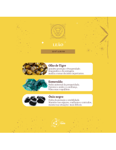 Kit Tenda Gaia com Olho de Tigre, Esmeralda e Ónix Negro — pedras do signo Leão para coragem, proteção e prosperidade. 2