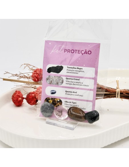 Kit de pedras de proteção para segurança energética, estabilidade interior e limpeza vibracional