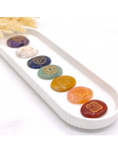 KIT  7 CHAKRAS RODADO PLANO 3 A 4CM