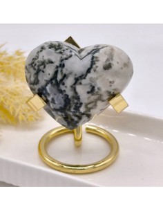 Coração de ágata musgo 5 a 6 cm pedra natural
