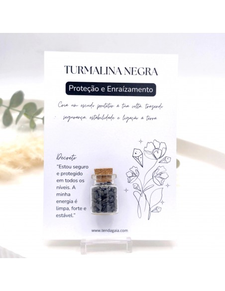 Frasco de intenção e manifestação com turmalina negra para proteção energética, enraizamento e manifestação segura
