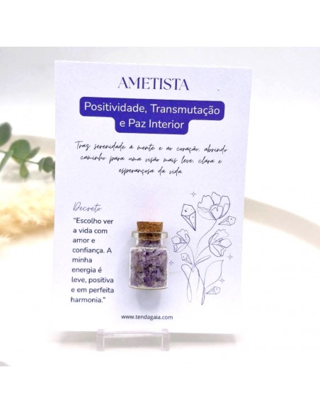 Frasco de intención y manifestación con amatista para claridad espiritual, protección energética y enfoque consciente