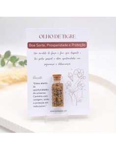 Frasco de intención y manifestación con ojo de tigre para enfoque interior, coraje consciente y protección energética