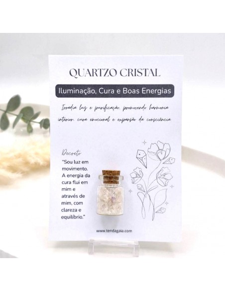 Frasco de intenção e manifestação com quartzo cristal pedra natural