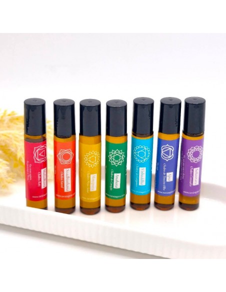 Kit blend óleos essenciais dos 7 chakras frascos naturais
