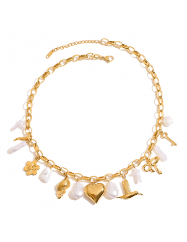 Collar de acero inoxidable Alegría para promover ligereza emocional, positividad y expresión interior consciente.