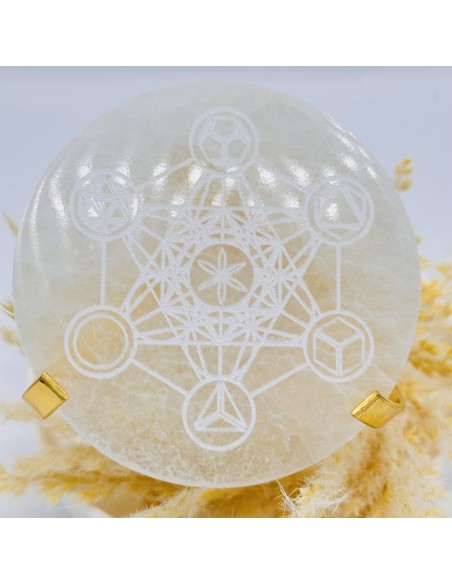 Base de Selenite Metatron – Luz & Proteção