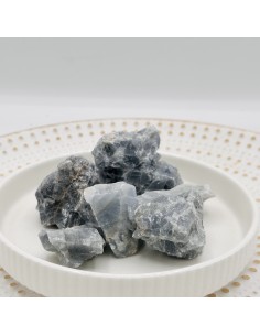 Calcite azul em bruto cristalizada 3 a 4 cm pedra natural