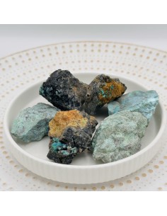 Crisocola en bruto para expresión auténtica, sanación emocional y fluidez comunicacional