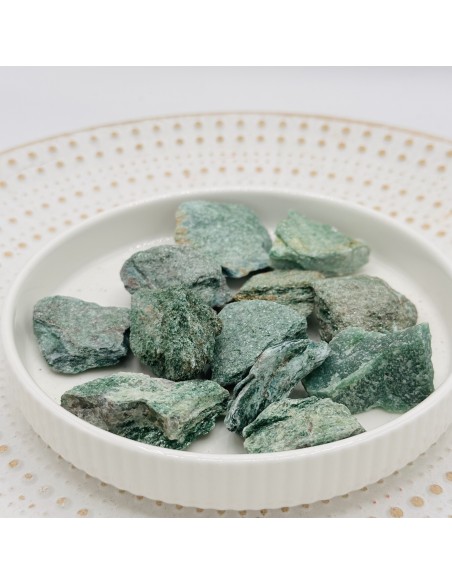 Fuchsite em bruto que promove cura do coração, renovação emocional e luz interior