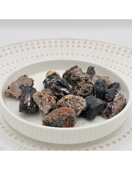 Turmalina negra com mica em bruto 2 a 3 cm pedra natural