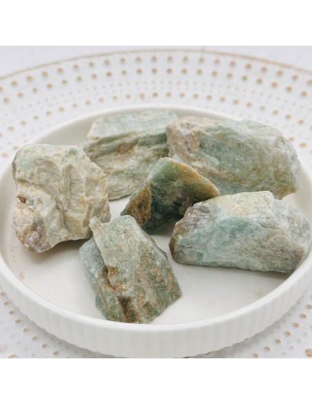 Amazonite em bruto que promove serenidade, verdade interior e harmonia emocional