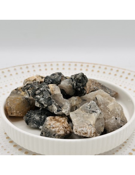 CUARZO CON TURMALINA EN BRUTO 3 A 4CM