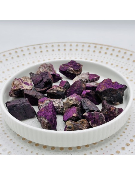 Purpurite em bruto para libertação energética, coragem expressiva e expansão espiritual