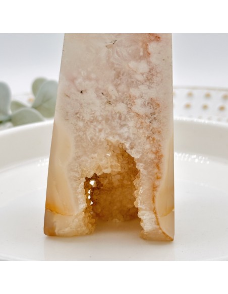 Ponta de ágata rosa pedra natural