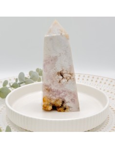 Punta de ágata rosa LR20 que activa amor propio, calma emocional y armonía vibracional