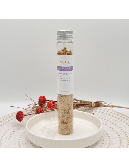 Baño de sal, aceites y hierbas sagrado femenino para acogida emocional, conexión interior y equilibrio energético