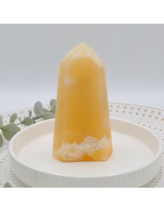 Ponta de calcite amarela de grande dimensão para poder pessoal, clareza mental e fortalecimento interior