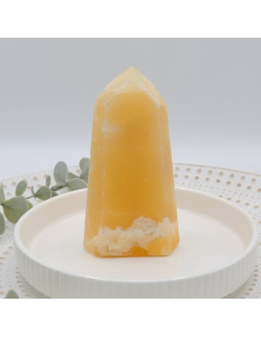 Ponta de calcite amarela de grande dimensão para poder pessoal, clareza mental e fortalecimento interior