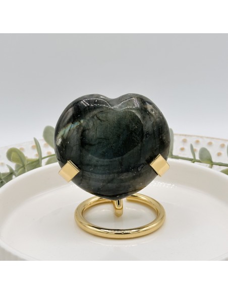 Coração de labradorite para proteção energética, ativação da intuição e alinhamento espiritual
