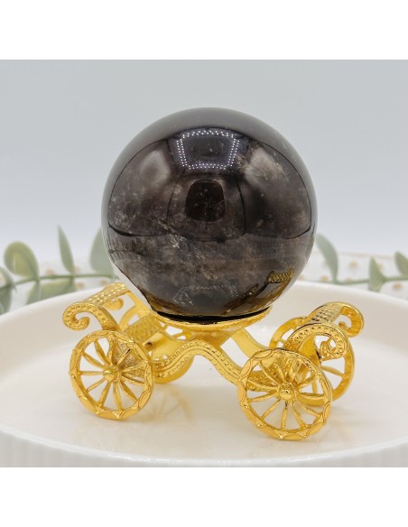 Esfera de quartzo fumado 200 a 250 g pedra natural