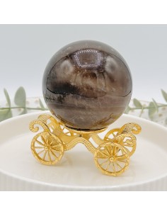 Esfera de quartzo fumado 200 a 250 g pedra natural