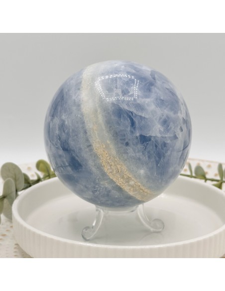 Esfera de calcite azul 800 g a 1 kg pedra natural de tranquilidade