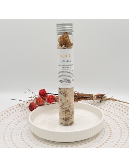 Sal ritual Felicidade para alegria consciente, gratidão profunda e elevação vibracional diária