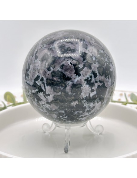 Esfera de merlinite 5 a 6 cm para integração interior, equilíbrio vibracional e consciência espiritual profunda