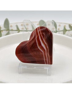 Coração de sardonix que irradia força interior e promove estabilidade emocional com vibração firme