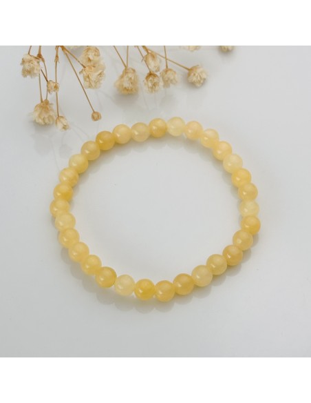 Pulseira de calcite amarela para otimismo radiante, vitalidade emocional e renovação do plexo solar