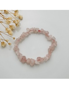 PULSEIRA CHIP DE QUARTZO ROSA