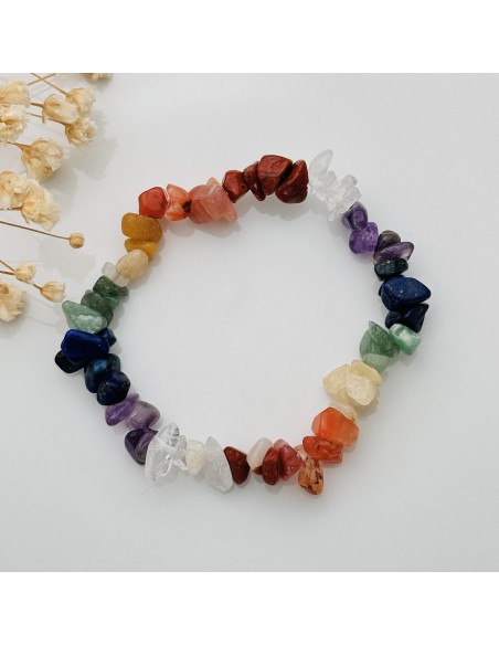Pulseira 7 chakras chip para equilíbrio vibracional, alinhamento energético e harmonia interior