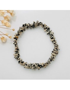 Pulsera de jaspe dálmata chip para protección energética, equilibrio emocional y enraizamiento consciente