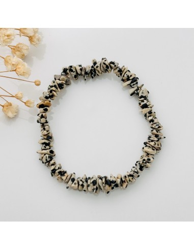 Pulsera de jaspe dálmata chip para protección energética, equilibrio emocional y enraizamiento consciente