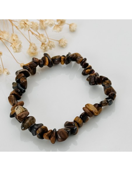 Pulsera de ojo de tigre chip para protección energética, fuerza interior y enfoque consciente