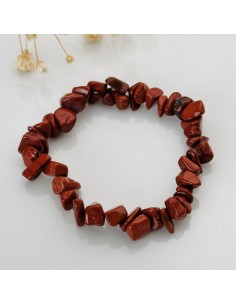 Pulseira de jaspe vermelho chip para vitalidade, estabilidade energética e coragem interior
