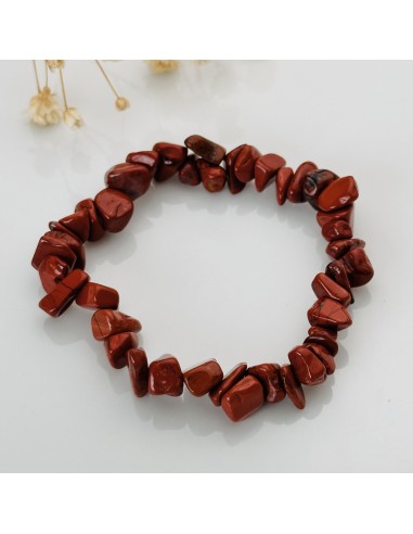 Pulseira de jaspe vermelho chip para vitalidade, estabilidade energética e coragem interior
