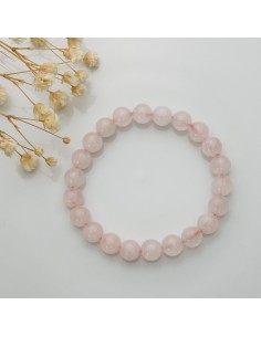 Pulseira de quartzo rosa 8mm pedra natural