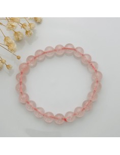 Pulseira de quartzo rosa 8 mm que promove amor próprio, cura emocional e suavidade do coração 2