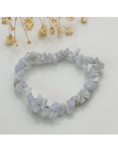Pulseira de ágata blue lace chip pedra natural