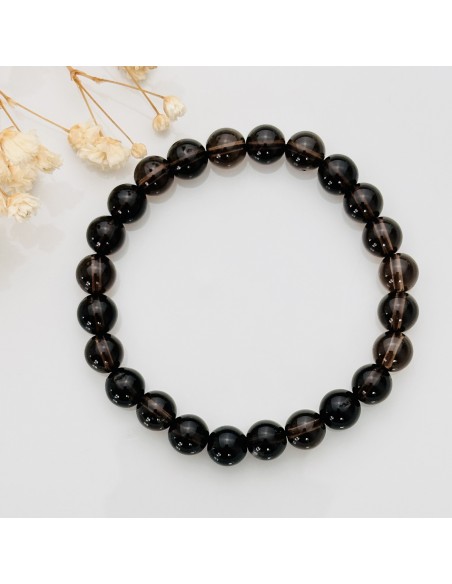 Pulseira de quartzo fumado para enraizamento, limpeza energética e estabilidade emocional