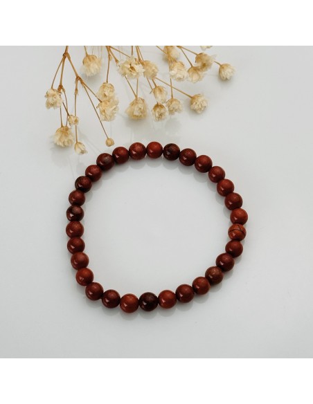 Pulseira de jaspe vermelho para força interior, coragem e enraizamento energético
