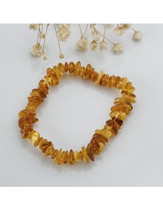 Pulsera de ámbar miel chip para protección energética, equilibrio emocional y vitalidad suave