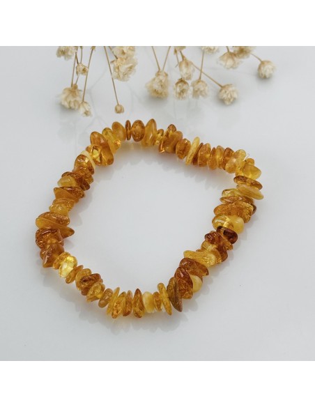 Pulseira de âmbar mel chip para proteção energética, equilíbrio emocional e vitalidade suave