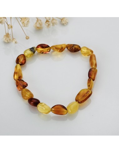 Pulsera de ámbar con formas naturales para vitalidad, protección energética y equilibrio emocional en el día a día.
