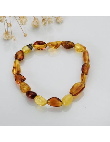 PULSERA DE ÁMBAR MIEL FORMAS